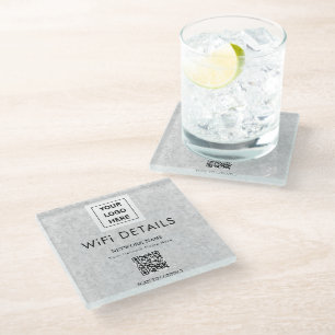 Dessous-de-verre En Verre Logo d'entreprise Wifi Détails Espace de travail D