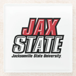 Dessous-de-verre En Verre Logo d'état de Jacksonville State University JAX S