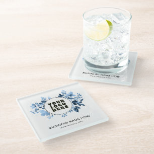 Dessous-de-verre En Verre Logo et texte personnalisés minimalistes simples
