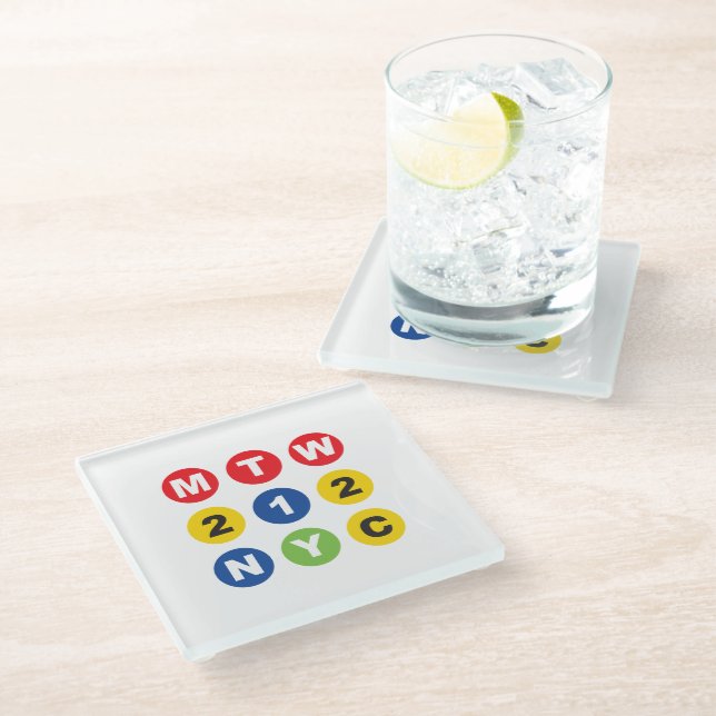 Dessous-de-verre En Verre logo MTW (Incliné)