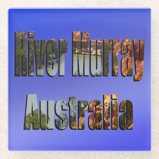 Dessous-de-verre En Verre Logo photo de River Murray Australia, (Devant)