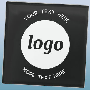 Dessous-de-verre En Verre Logo simple avec texte Entreprise