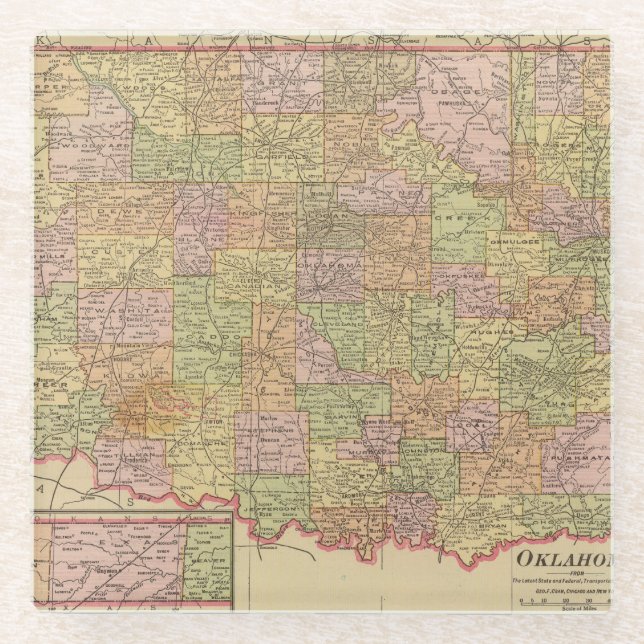 Dessous-de-verre En Verre L'Oklahoma (Devant)