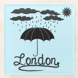 Dessous-de-verre En Verre Londres sous un parapluie