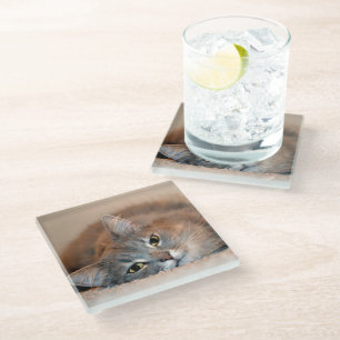Dessous-de-verre En Verre Long chapeau bleu russe par Shirley Taylor