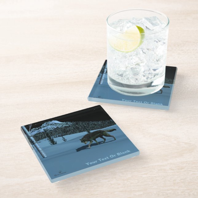 Dessous-de-verre En Verre Loup d'hiver - Tapetum Lucidum (Incliné)