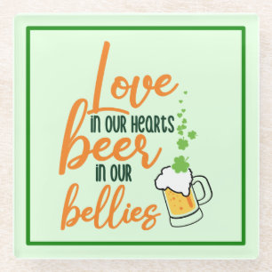 Dessous-de-verre En Verre Love & Beer St. Patrick’s Day Fun-61146 Sweat - sh