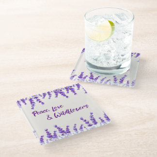 Dessous-de-verre En Verre Love Lavender Dessous de verre Fleur sauvage