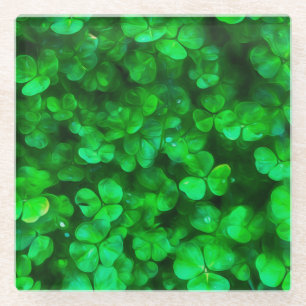 Dessous-de-verre En Verre Lucky Celtic Irish Green Shamrocks