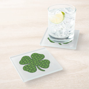 Dessous-de-verre En Verre Lucky Irish Clover