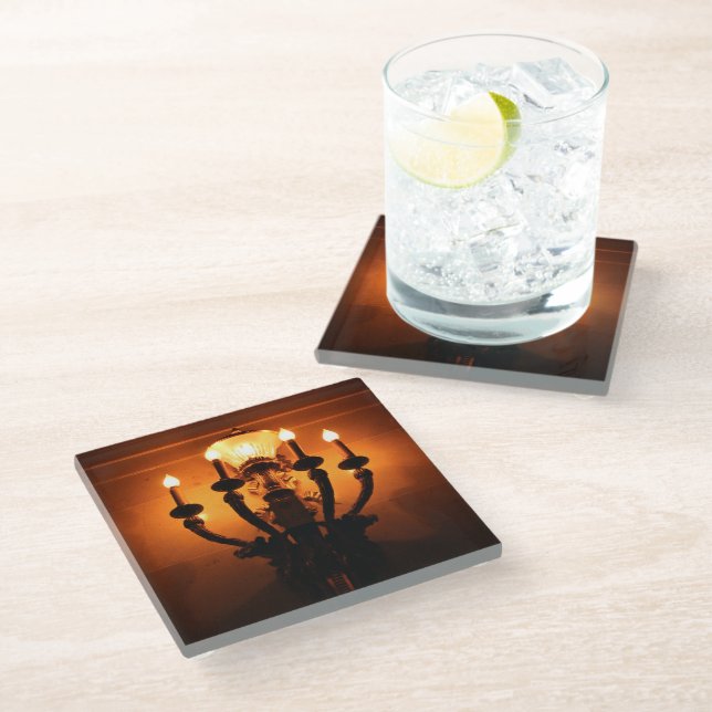 Dessous-de-verre En Verre Lumière Antique (Incliné)