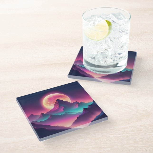 Dessous-de-verre En Verre lune se lève (Incliné)