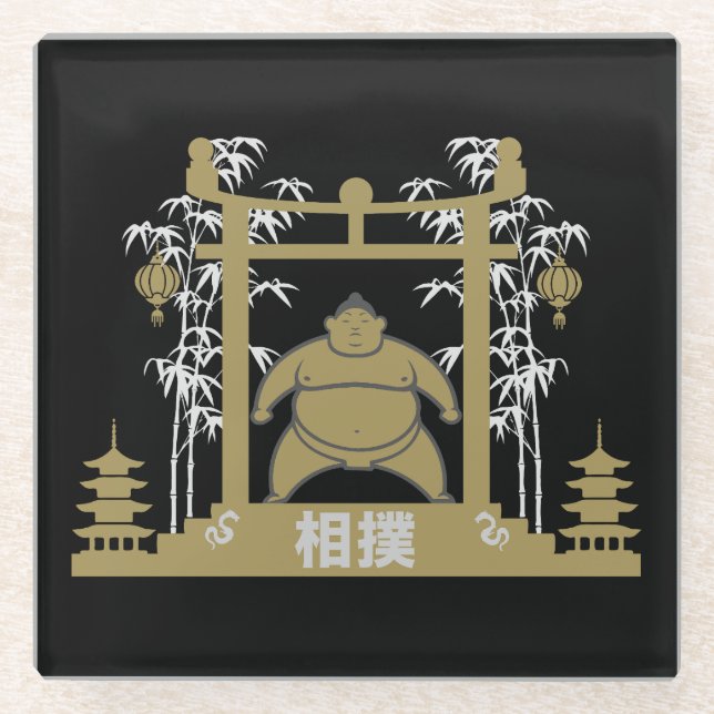 Dessous-de-verre En Verre lutteur de sumo (Devant)