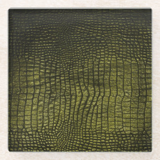 Dessous-de-verre En Verre Luxueuse texture de peau de crocodile foncé.