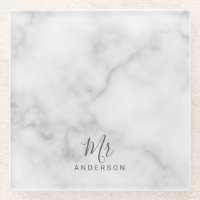 M. et Mme. | Élégant Marbre blanc Script moderne