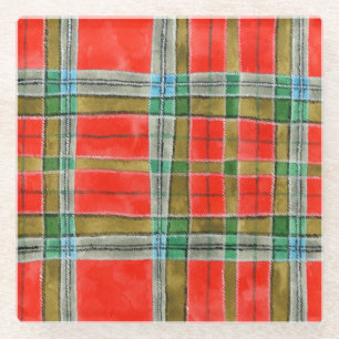 Dessous-de-verre En Verre MAC BAIN TARTAN Carré Dessous de verre de verre