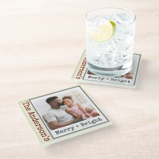 Dessous-de-verre En Verre Machine à écrire minimaliste - 1 Photo - Joyeux et