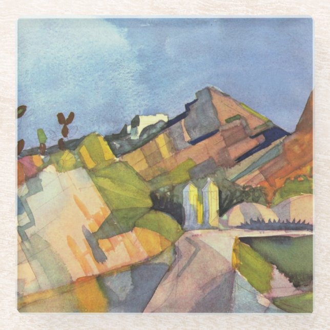 Dessous-de-verre En Verre Macke - Paysage rocheux, (Devant)