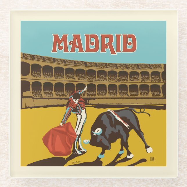 Dessous-de-verre En Verre Madrid, Espagne (Devant)