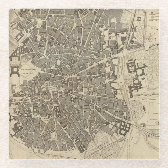 Dessous-de-verre En Verre Madrid, Espagne (Devant)