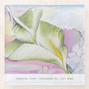 Dessous-de-verre En Verre Maison de vacances Ocean Calla Lily