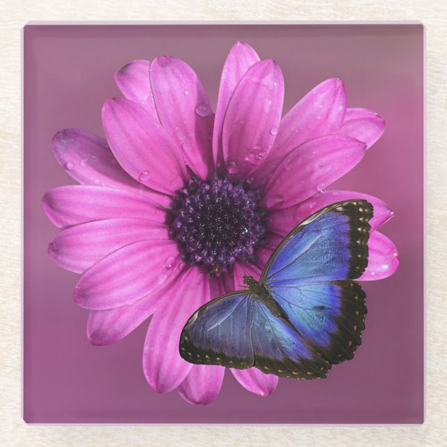 Dessous-de-verre En Verre Maisy et papillon (Devant)