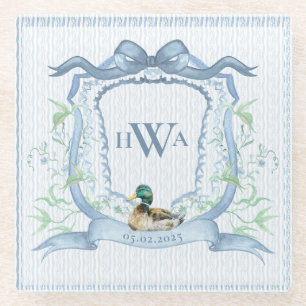 Dessous-de-verre En Verre Mallard Canard Monogramme