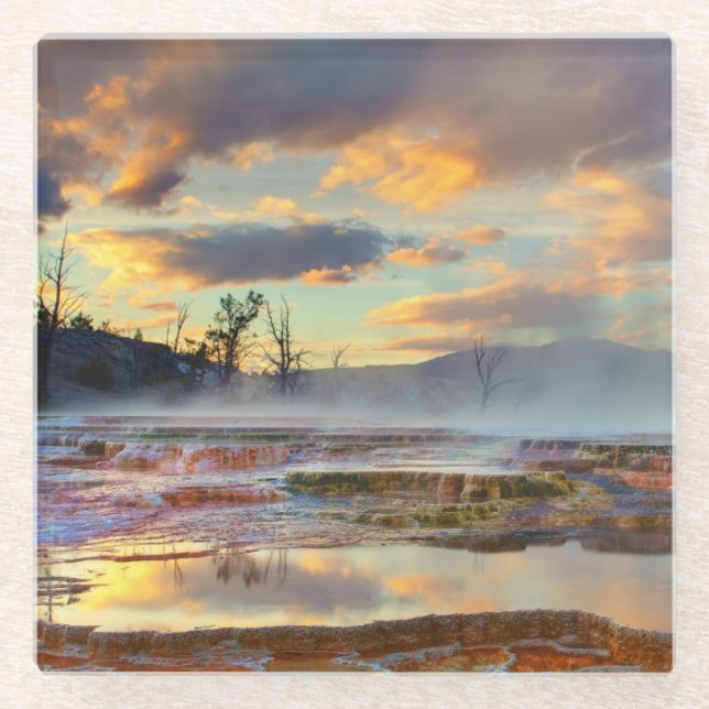 Dessous-de-verre En Verre Mammoth Hot Springs (Devant)