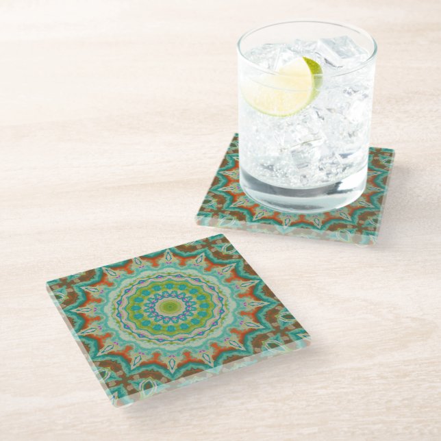Dessous-de-verre En Verre Mandala 2 Sud-Ouest (Incliné)