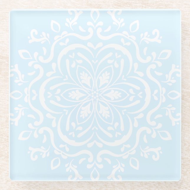Dessous-de-verre En Verre Mandala arctique (Devant)