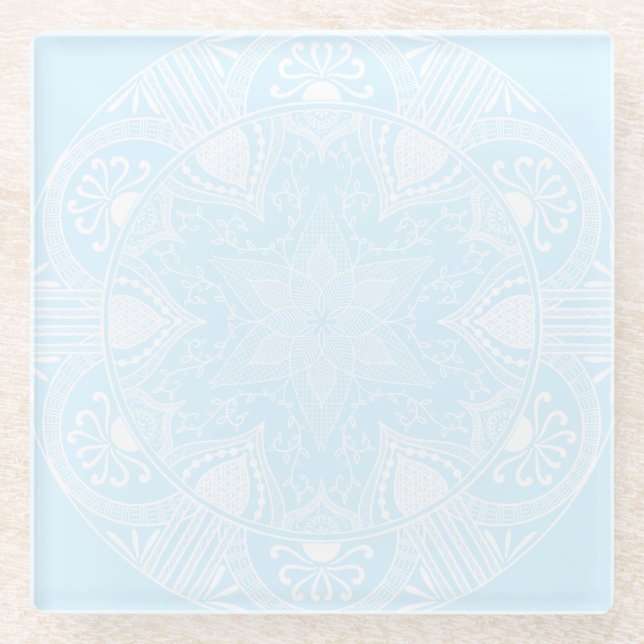 Dessous-de-verre En Verre Mandala arctique (Devant)