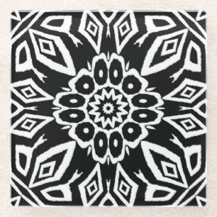 Dessous-de-verre En Verre Mandala de minuit