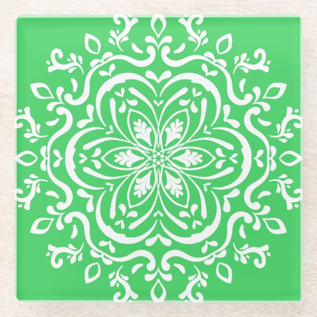 Dessous-de-verre En Verre Mandala du printemps (Devant)