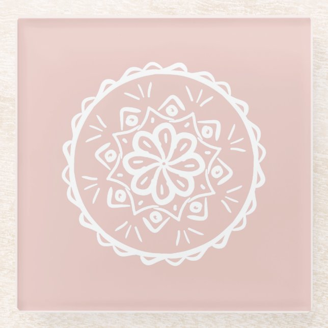 Dessous-de-verre En Verre Mandala Mallow (Devant)