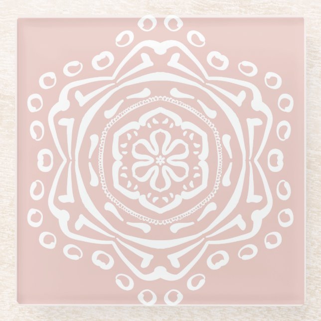 Dessous-de-verre En Verre Mandala Mallow (Devant)
