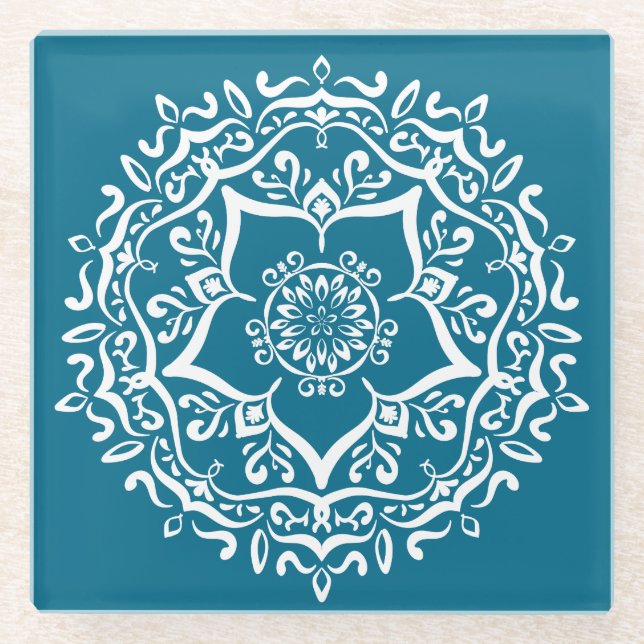 Dessous-de-verre En Verre Mandala Tidepool (Devant)