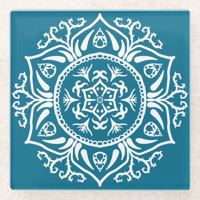 Dessous-de-verre En Verre Mandala Tidepool (Devant)
