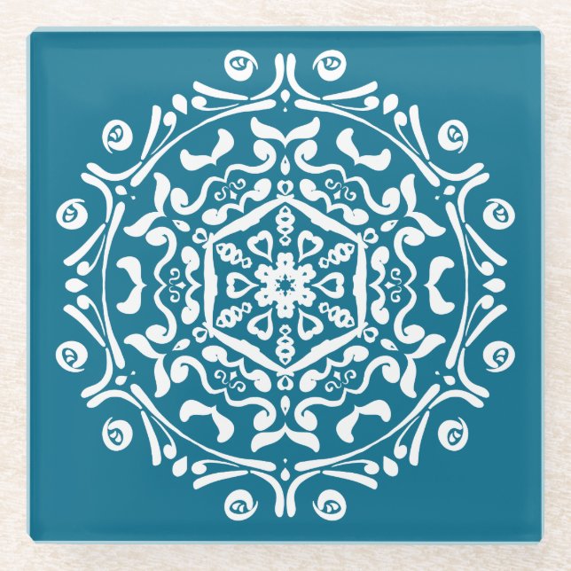 Dessous-de-verre En Verre Mandala Tidepool (Devant)