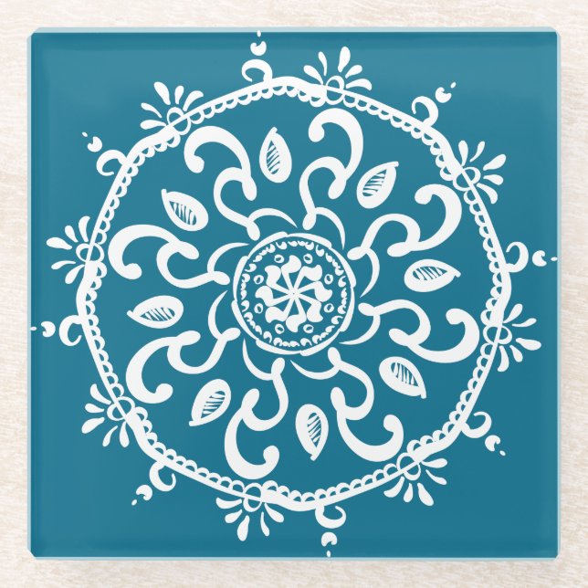 Dessous-de-verre En Verre Mandala Tidepool (Devant)