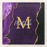 Marbre d'agate violet et or