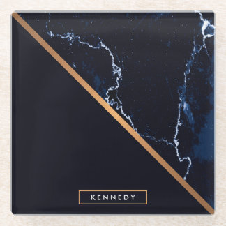 Dessous-de-verre En Verre Marbre foncé Abstrait