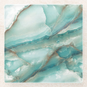 Dessous-de-verre En Verre Marbre Multicolore : Onyx effet verre.