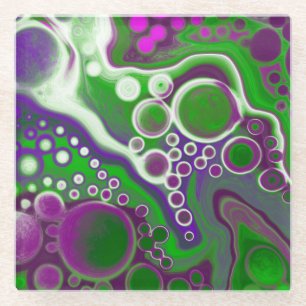 Dessous-de-verre En Verre Marbre violet et vert