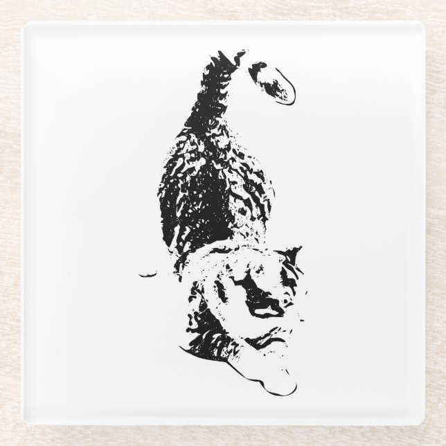 Dessous-de-verre En Verre Marches de chats à travers les ombres d'automne (Devant)