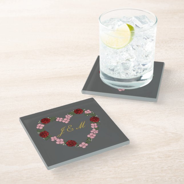 Dessous-de-verre En Verre mariage gris (Incliné)
