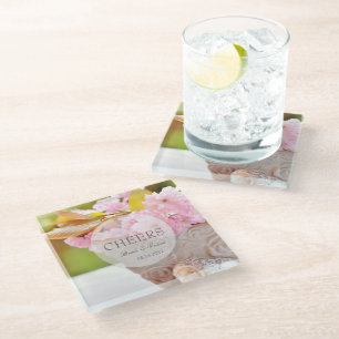 Dessous-de-verre En Verre Mariage modifiable Cheers-Cherryblossoms
