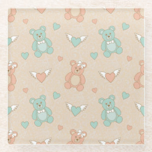 Dessous-de-verre En Verre Mariage-nounours