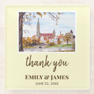 Dessous-de-verre En Verre Mariage Ulm Minster Allemagne Farida Greenfield