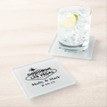 Dessous-de-verre En Verre Marié à Las Vegas Mariage personnalisé Favor<br><div class="desc">Marié à Las Vegas Mariage personnalisé Favor Keepsaké Dessous de verre en verre</div>