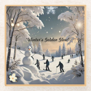 Dessous-de-verre En Verre "Matin d'hiver gelé"